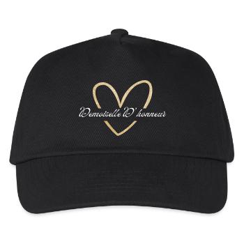 Brautjungfer Gold Herz Glitzer - Kinder Basecap - Schwarz - Vorne