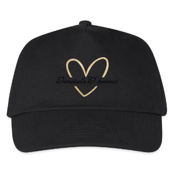 Brautjungfer Gold Herz Glitzer - Kinder Basecap - Schwarz - Vorne