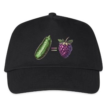 Gurke = Beere | Gurken sind Beeren | Vintage - Kinder Basecap - Schwarz - Vorne