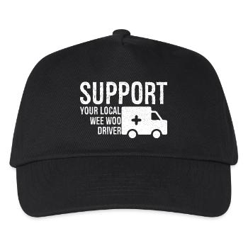 support your local wee woo driver - Kids’ Baseball Cap - black - Front