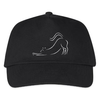 Cat line art drawing - Kids’ Baseball Cap - black - Front