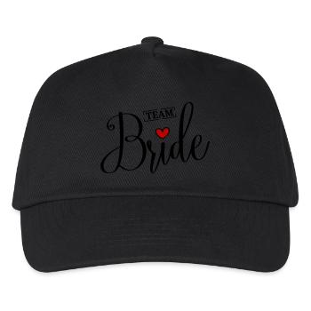 Team Braut Herz Hochzeit - Kinder Basecap - Schwarz - Vorne