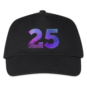 Galaxie Nummer 25 - Kinder Basecap - Schwarz - Vorne