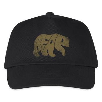 Vintage Bär Silhouette BÄR Wortkunst - Kinder Basecap - Schwarz - Vorne