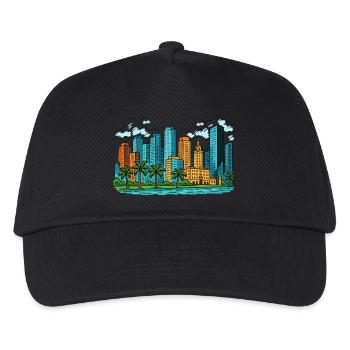 miami stadt - Kinder Basecap - Schwarz - Vorne