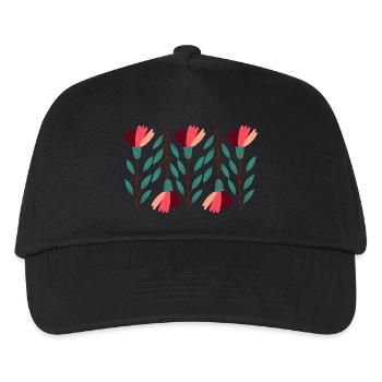 Flower Power - Kinder Basecap - Schwarz - Vorne