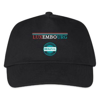 Flagge von Luxemburg, Luxemburger Stolz - Kinder Basecap - Schwarz - Vorne