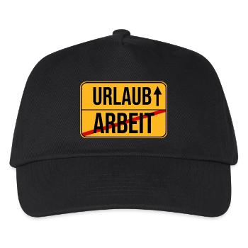 Urlaub Arbeit Wegweiser Design - Kinder Basecap - Schwarz - Vorne