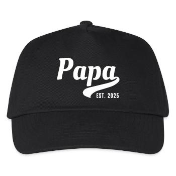 Papa established 2025 - Kids’ Baseball Cap - black - Front