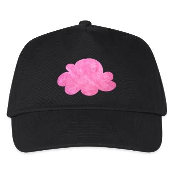 rosa Wolke Flausch Pelz Himmel kuschelig pink - Kinder Basecap - Schwarz - Vorne