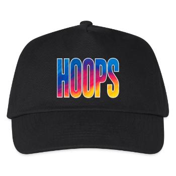 Hoops Basketball Sport Geschenkidee BBall - Kinder Basecap - Schwarz - Vorne