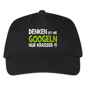 Denken ist wie googeln nur krasser!!! - Internet - Kinder Basecap - Schwarz - Vorne