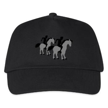 2 Chevaux Cavalier Sport d’équipe Hommes Garçons Amis - Casquette de baseball Enfant - noir - Devant