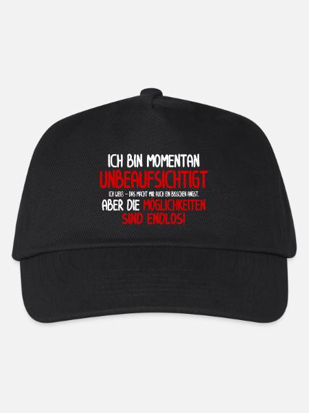 Unbeaufsichtigt – Rentner Spaßshirt - Kinder Basecap - Schwarz