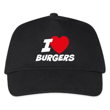 Ich liebe Burger - Kinder Basecap - Schwarz - Vorne