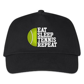Eat Sleep Tennis Repeat Tennis - Kids’ Baseball Cap - black - Front