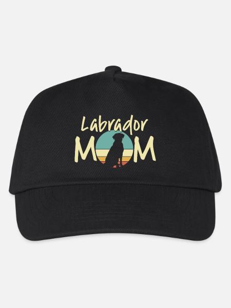Labrador Mama Retro Sonnenuntergang Design - Kinder Basecap - Schwarz