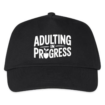Adulting in Progress - Kids’ Baseball Cap - black - Front