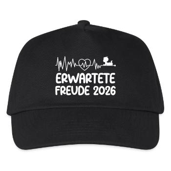 Mom-to-be EXPECTED JOY 2026 Funny - Kids’ Baseball Cap - black - Front