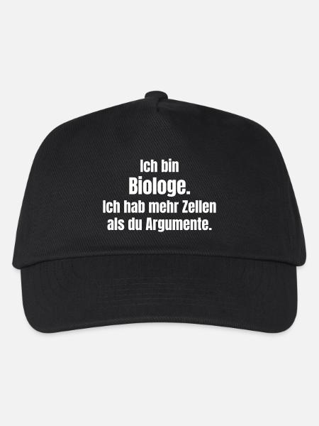 Biologie Spruch Mehr Zellen Argumente - Kinder Basecap - Schwarz