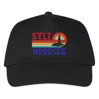 Nordsee Urlaub SYLT NORDSEE INSEL Lustiges - Kinder Basecap - Schwarz - Vorne