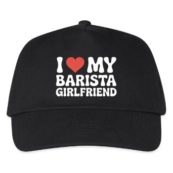 I Love My Barista Girlfriend Barista Freundin - Kinder Basecap - Schwarz - Vorne