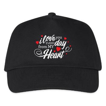 Je T'aime Chaque Jour Mon Cœur Amour Éternel - Casquette de baseball Enfant - noir - Devant
