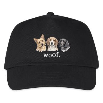 Hunde Wuff Lustige Hundeliebhaber Lustiges Wuff - Kinder Basecap - Schwarz - Vorne