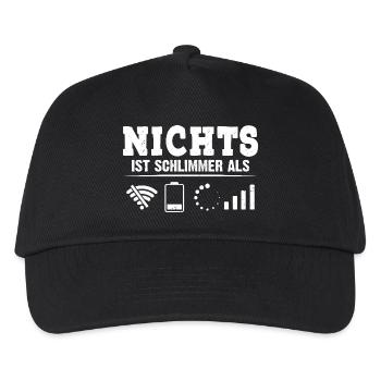 Coder NICHTS IST SCHLIMMER ALS LUSTIG - Kinder Basecap - Schwarz - Vorne