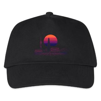 Sonnenuntergang Skyline Neon Asia Seoul - Kinder Basecap - Schwarz - Vorne