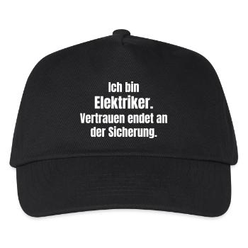 Electrician saying fuse first - Kids’ Baseball Cap - black - Front