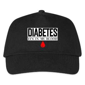 Diabetes steht in meinem Blut-Emblem - Kinder Basecap - Schwarz - Vorne