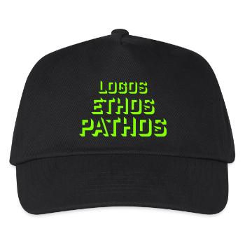 Logos Ethos Pathos Rhetorik Philosophie Student - Kinder Basecap - Schwarz - Vorne