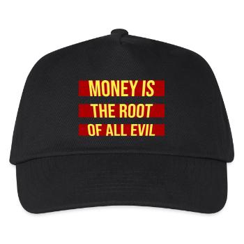 Money Root Evil Kapitalismus Gier Finanzen Reiche - Kinder Basecap - Schwarz - Vorne
