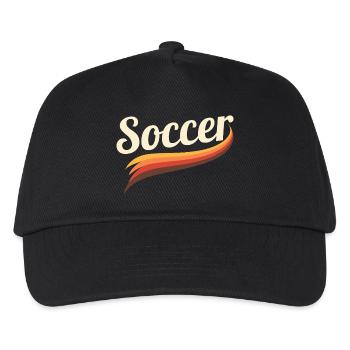 Retro Soccer Shirt – Kultiger Fußball-Look - Kinder Basecap - Schwarz - Vorne