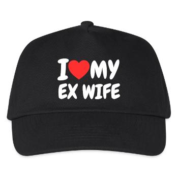 I Love My Ex Wife Heart Family Funny - Kids’ Baseball Cap - black - Front