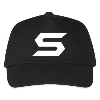Geometrischer Zickzack-Kontrast - Kinder Basecap - Schwarz - Vorne