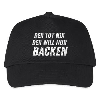 He doesn't do anything - he just wants to bake - Kids’ Baseball Cap - black - Front