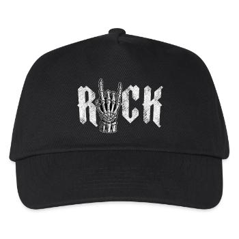 Rockmusik-Symbol Lustig - Kinder Basecap - Schwarz - Vorne