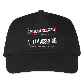 AI Team Assemble – Typography - Kids’ Baseball Cap - black - Front