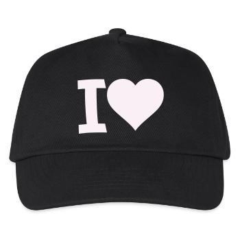 I Love Heart Motif - Kids’ Baseball Cap - black - Front
