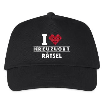 I Love Kreuzwort Rätsel Pixelkunst - Kinder Basecap - Schwarz - Vorne