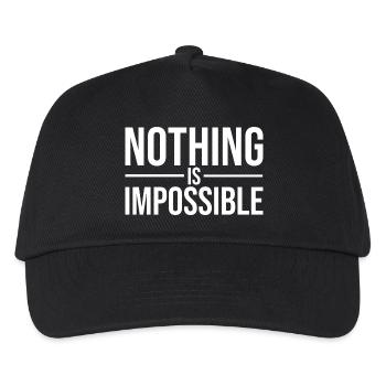 Nothing Is Impossible Fette Typografie - Kinder Basecap - Schwarz - Vorne