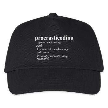 Procrasticode Typography - Kids’ Baseball Cap - black - Front