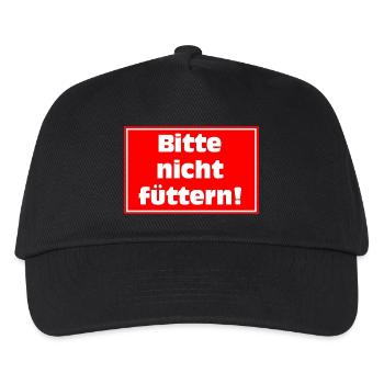 Please do not feed warning signs - Kids’ Baseball Cap - black - Front