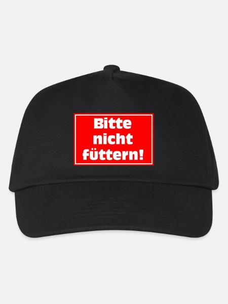 Bitte Nicht Füttern Warnzeichen - Kinder Basecap - Schwarz