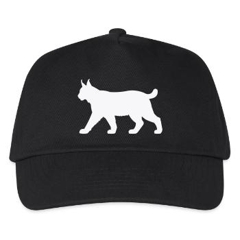 Luchs Silhouette Weiß - Kinder Basecap - Schwarz - Vorne