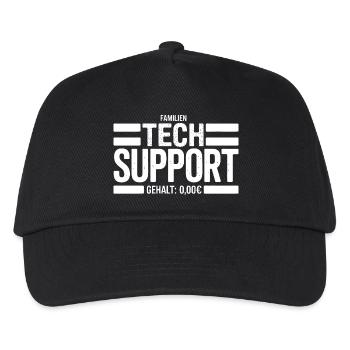 Familien Tech Support Schild - Kinder Basecap - Schwarz - Vorne