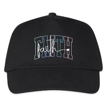 Faith in Pastel Lines God Jesus Church Bible - Kids’ Baseball Cap - black - Front