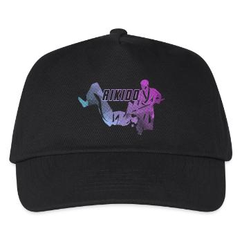 Dynamische Aikido-Frauen Nage no Jo Silhouette - Kinder Basecap - Schwarz - Vorne